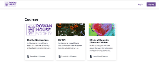 A course page with AI and education course cards